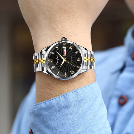 A Stylish Automatic Mechanical Watch for Men with a Calendar, Luminous Hands