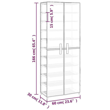 60 cm Wide x 30 cm Deep Fabric Shoe Cabinet with 166 cm Vertical Space