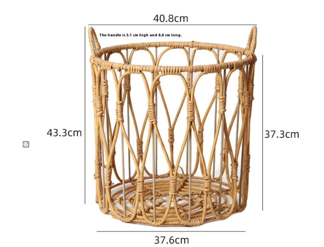 Rattan Storage Basket Woven Dirty Laundry
