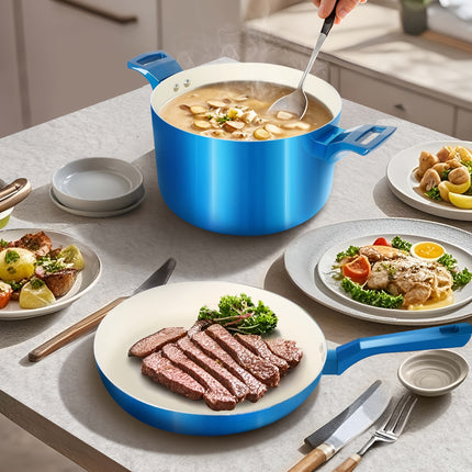 10pcs Nonstick Pots And Pans Sets with Lids, Aluminum Nonstick Cookware Sets,