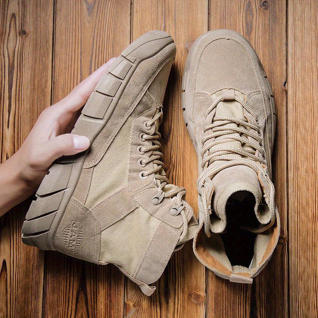 Men's Workwear-Inspired Low-Top Sneakers - Durable PU Upper & Rubber Sole, Breathable Fabric Lining,