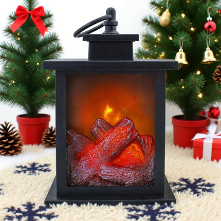 1pc Flameless Fireplace Lamp with Realistic Dancing Flame Effect, Portable Tabletop Indoor Decorative Light