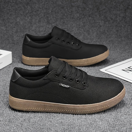 Men'S Classic Low-Top Canvas Sneakers - Retro Casual Shoes with Lace-Up Closure, Breathable Fabric Lining