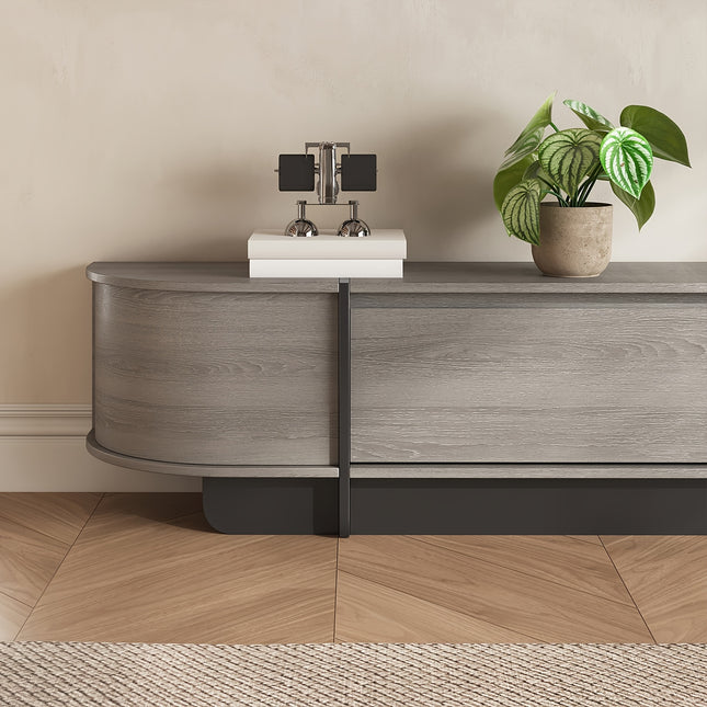 78.7'' to 85'' Modern TV Stand - Large Capacity MDF/MDF-Style TV Console with Curved Edge Design
