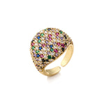 Golden Colorful Crystals / Adjustable Opening