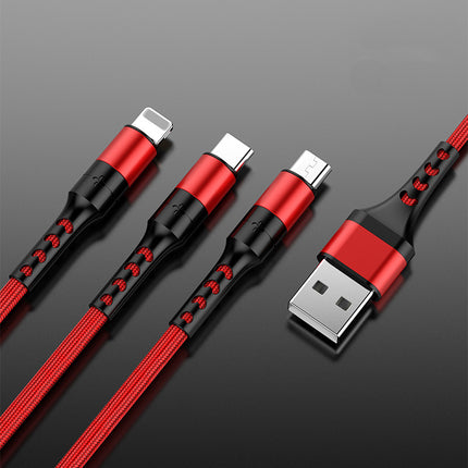 Braided One With Three Data Android Fast Charging Cable