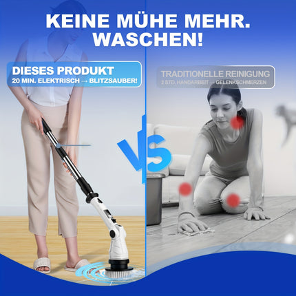 LADAMI Electric Cleaning Brush & Grout Remover with 8 Attachments, 120-Min Runtime