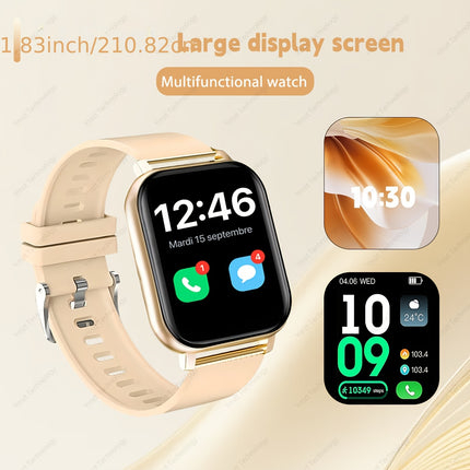 Full-Screen Touch Smartwatch with Call and Message Notifications, Fitness