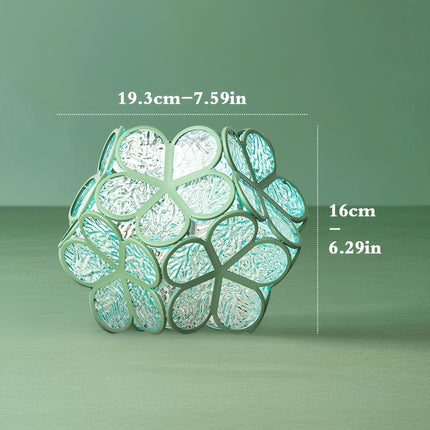 Deco Metallic Green Lampshade - Vintage-Inspired, Matte Finish, Plastic & Metal Construction