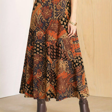 Women's Elegant British Style A-Line Skirt  Fall/Winter Half-Skirt for Parties, Travel