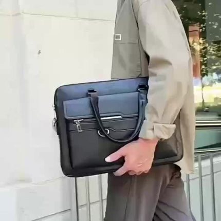 Men'S Briefcase, High-End Shoulder Bag, Stylish Crossbody Computer Bag, Large Capacity Document Bag