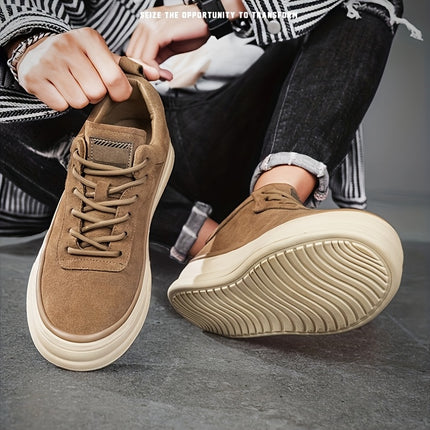 Men'S Low-Top Sneakers - / Brown Lace-Up Shoes, Minimalist Everyday & Formal Shoes for Gym
