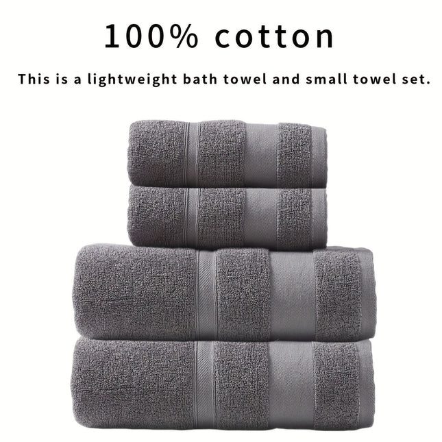 Set of 2 Bath Towels Measuring 70*140Cm + Set of 2 Small Towels Measuring 34*74Cm,