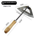 Wooden Hollow Arc Hoe / High Carbon Steel / Flat Hoe