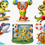 Six Ocean Animals / A2 allside Australia Box
