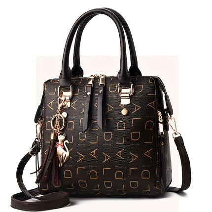 1pc Ladies Fashion Crossbody Bag, Zipper Closure Shoulder Handbag, Polyester Lining