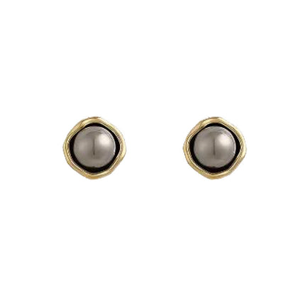 Elegant Gray Pearl Stud Earrings For Women