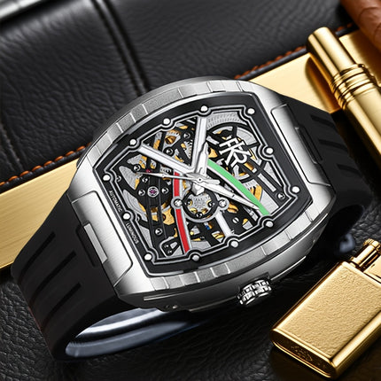 Men'S Barrel-shaped Tape Automatic Mechanical Watch | 3D Case, Double-sided Openwork