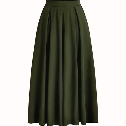 Women'S Solid Color Long Skirt | Casual High-Waist A-Line Skirt with Flowy Design for All Seasons