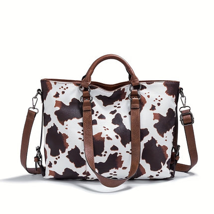 1+ Women's Vintage Synthetic Leather Tote Handbag with Adjustable Shoulder Strap