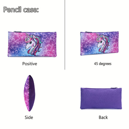 Girl's Mermaid Unicorn Backpack, Elementary School Students' Cartoon Cute Children's Backpack,