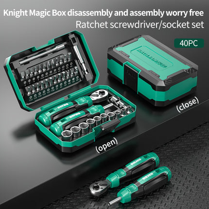 1 Set 40-in-1 Ratchet Wrench and Multi-Function Screwdriver Kit with 24-Tooth Ratchets  Professional