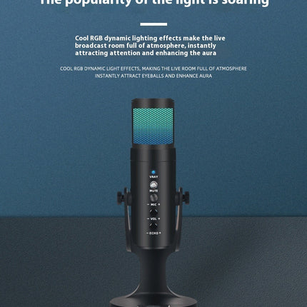 RGB Colorful Breathing Ambience Light USB Condenser Microphone