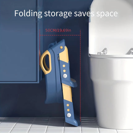 Children's Potty Training Toilet, Convenient Step Stool Foldable Portable Child Seat with Safety Handles