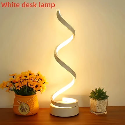 Retro Style Creative Table Lamp - Adjustable Spiral Arm, Soft Warm Light, Multifunctional Space