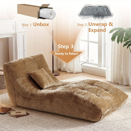 Armless Floor Sofa with Memory Foam Cushion, Modern Minimalist Lazy Chair for Living Room, Bedroom,
