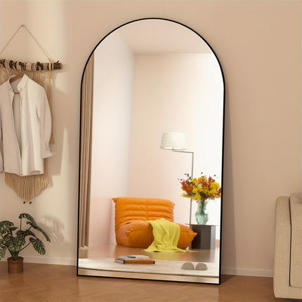 Full Length Mirror, Floor Mirror With Stand, Leaning Wall Mounted Floor Standing Mirror With Aluminum