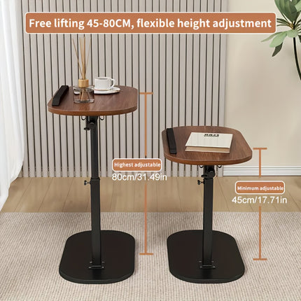 360° Rotating C-Shaped Adjustable Height Laptop Table with Built-In Storage