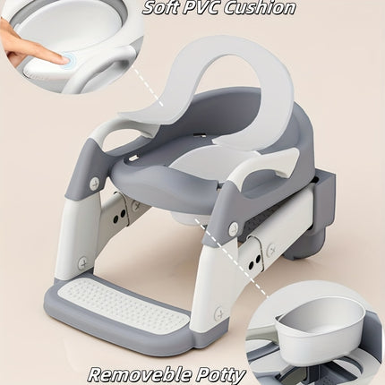 3-in-1 Adjustable Height Portable Anti-Slip Design Soft Pad Durable Home Travel Diaper Baby Toilet Seat