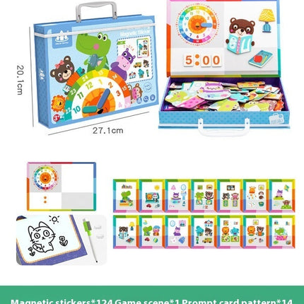 Magnetic Puzzle Children's Puzzle Magnetic Stickers Toys Wooden