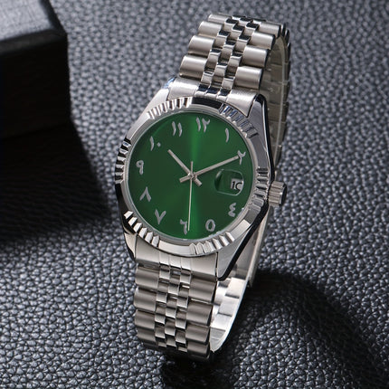 Men's Mechanical Watches With Solid Steel Watchband, Waterproof Automatic Wristwatch