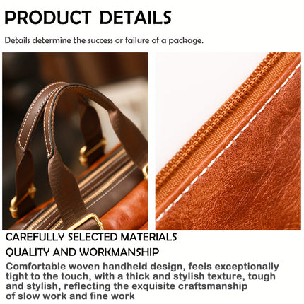 Women'S Large Capacity Crossbody Bag - Heavy-Duty Zipper Closure, Elegant Brown