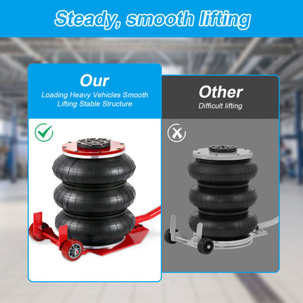 Pneumatic jack Adjustable Folding Handle Air Cushion Lifter 3T/6600Lbs Multi-Function