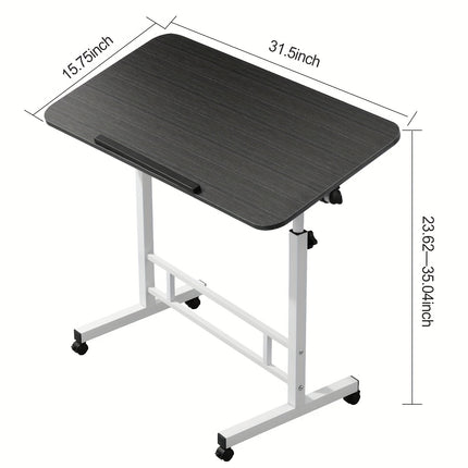 Ergonomic Height-Adjustable Computer Desk Workstation - Dual-Sided White Folding Table ,