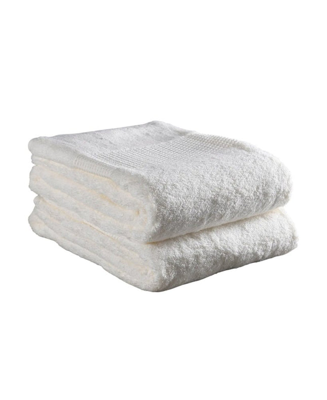 Set of Two Ivory Cotton 13" X 13" Quick Dry Terry Cloth Washcloths