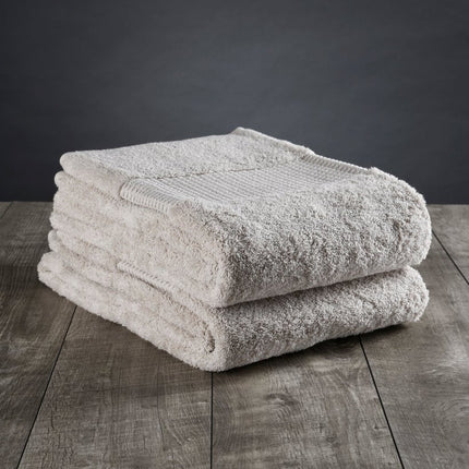 Set of Two Beige Cotton 13" X 13" Quick Dry Terry Cloth Washcloths