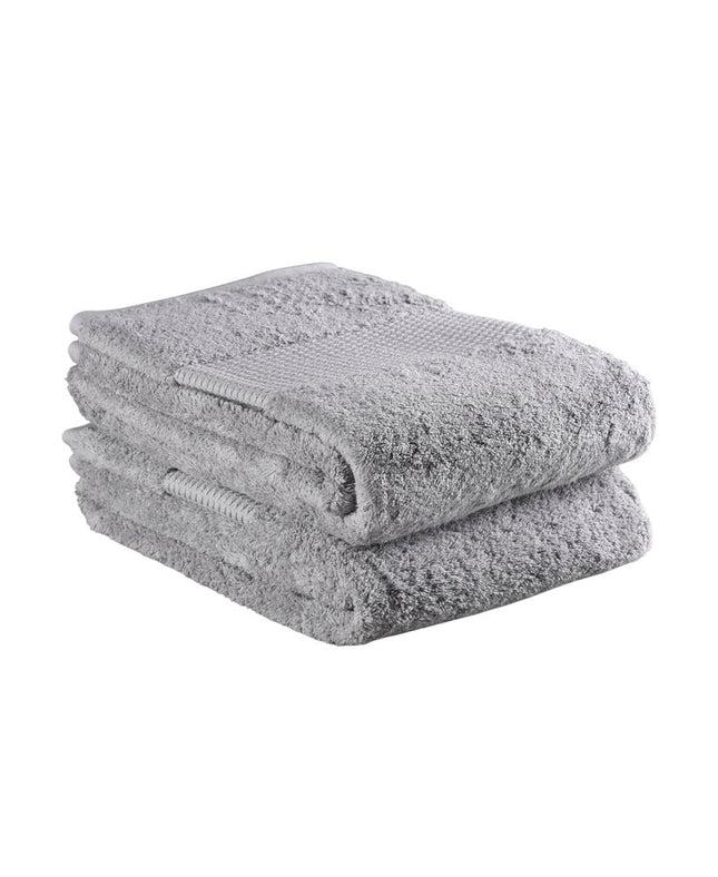 Set of Two Light Gray Cotton 13" X 13" Quick Dry Terry Cloth Washcloths