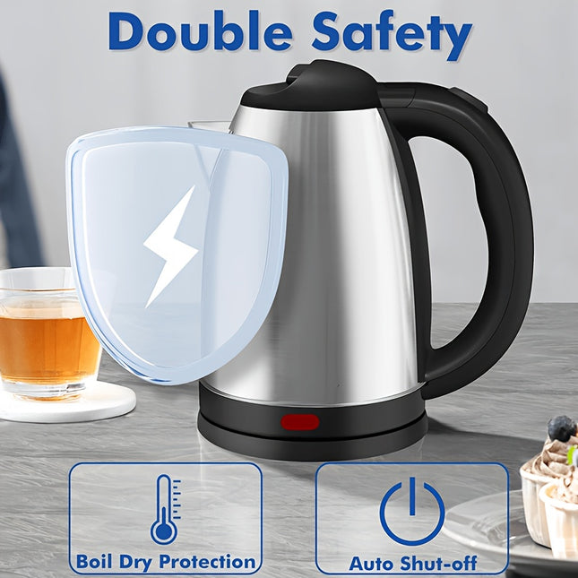 Kettle 1000W, Stainless Steel, Auto Shut-Off, Dry-Boil Protection, Odor-Free, US Plug (110V) - Suitable for Coffee,