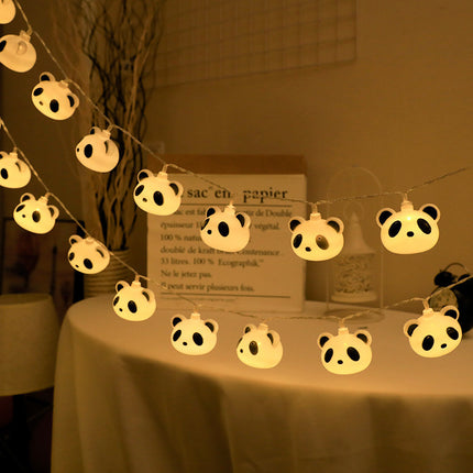 LED Panda Headlamp String Children's Room Decoration Colored Lights