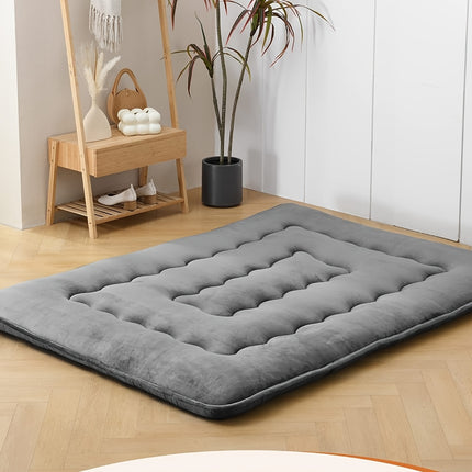 Japanese Tatami Mat Thin Mattress, 600Gsm Thickened Whole Polyester Fiber Filled Quilted Mattress Pad,