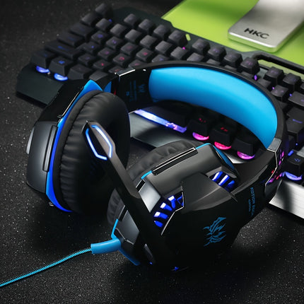 Gaming Headset with Mic LED Light Over Ear Wired Headphones for PC Game,