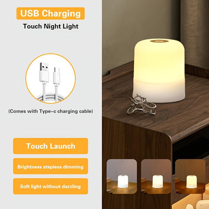 1pc LED Reading Lamp, RGB Touch Night Light, Tapping Table Light, Bedroom Bedside Light