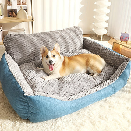 Extra-Large Luxury Plush Pet Sofa Bed - Thick, Warm with High Backrest for Cats & Dogs, Easy Clean, All-Season Comfort