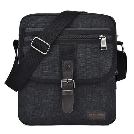 Large-capacity Shoulder Bag, Unisex Vintage Style, Multi-compartment Casual and Durable