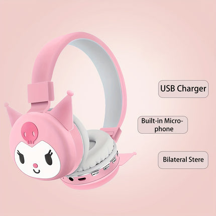 Hello Kitty Headphones Foldable Wireless Headset Kuromi Headphones Cute Earphones, Gaming Headset