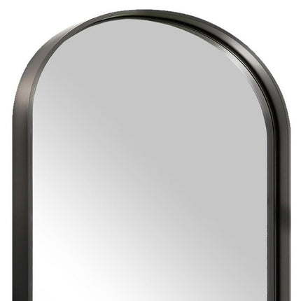 71" Black Aluminum Arch Leaning Framed Full Length Mirror